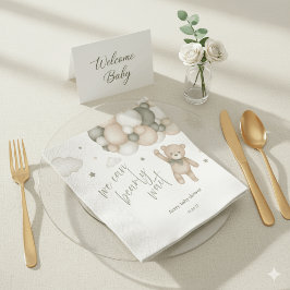 We Can Bearly Wait Teddy Bear Baby Shower Napkins Serviette