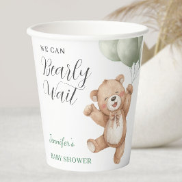 We Can Bearly Wait Teddy Bear Baby Shower Pappbecher