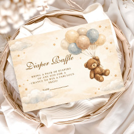We Can Bearly Wait Teddy Bear Ballo Diapper Raffle Begleitkarte