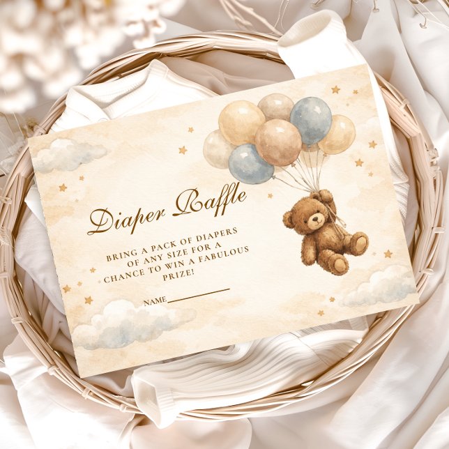 We Can Bearly Wait Teddy Bear Ballo Diapper Raffle Begleitkarte (Von Creator hochgeladen)