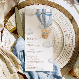 We Can Bearly Wait Twins Baby Shower Menükarte