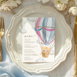 We Can Bearly Wait Twins Baby Shower  Menükarte