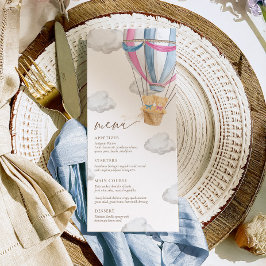 We Can Bearly Wait Twins Baby Shower  Menükarte