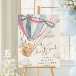 We Can Bearly Wait Twins Baby Shower Poster