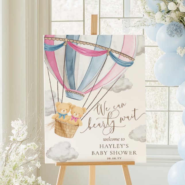 We Can Bearly Wait Twins Baby Shower Poster (Von Creator hochgeladen)