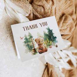 We Can Bearly Wait Woodland Baby Shower Thank You Einladung