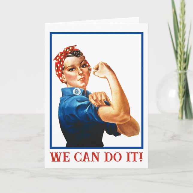 We Can Do It Rosie the Riveter Women Power WWII  Karte (Vorderseite)
