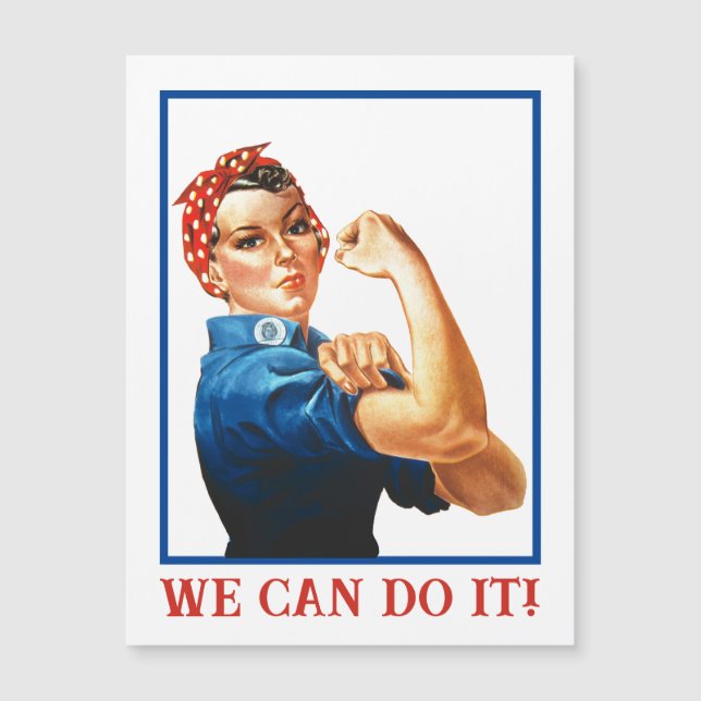 We Can Do It Rosie the Riveter Women Power WWII  Magnetkarte (Vorderseite)