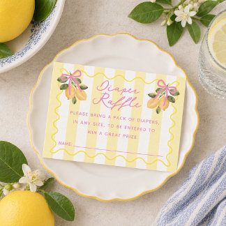 We Can't Wait to Squeeze You Lemon Diaper Raffle  Begleitkarte