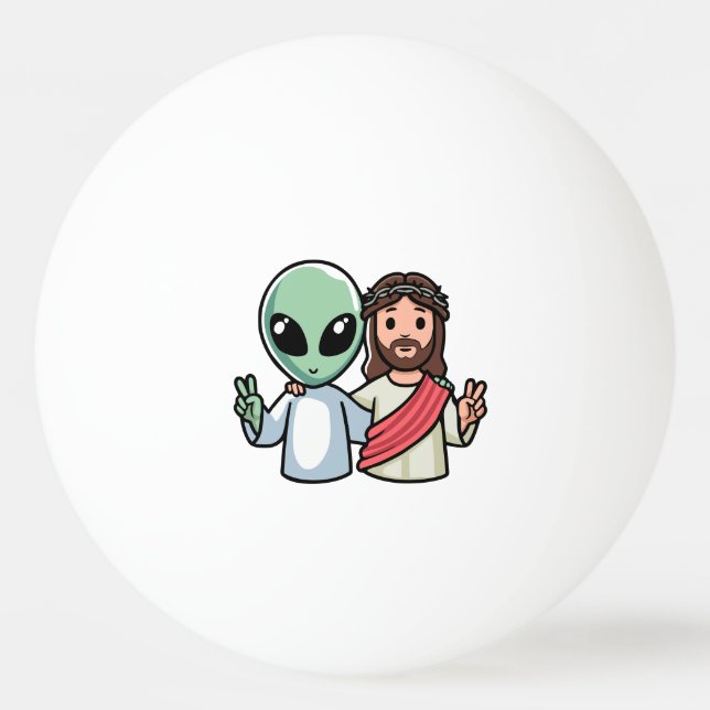 We come in peace tischtennisball (Vorderseite)