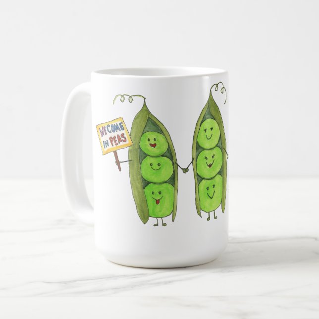 We Come in Peas Kaffeetasse (Vorderseite Links)