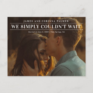 We could not wait wedding announcement postkarte