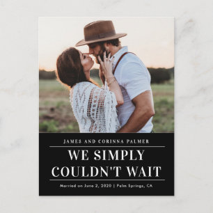 We could not wait wedding announcement postkarte