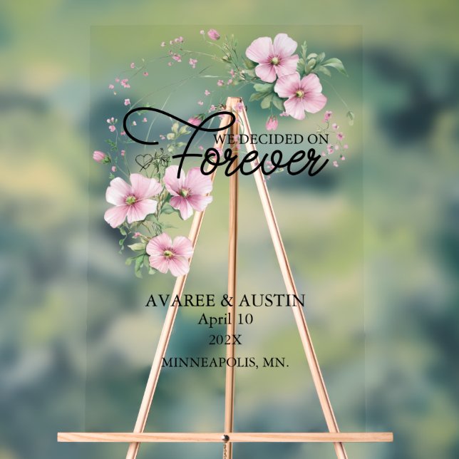 We Decided On Forever Wedding Acrylschild (Neutral)