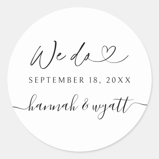 We Do Boho Wedding Label Invitation Envelope Seals Runder Aufkleber (Vorderseite)