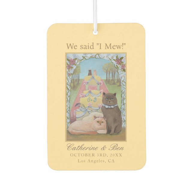 We Do Cat Bride & Groom Wedding Favor  Autolufterfrischer (Vorderseite)