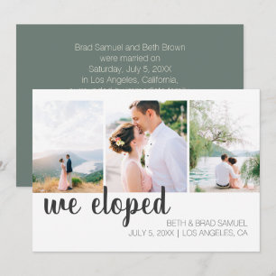 We Eloped Three Photo Announcement Ankündigung