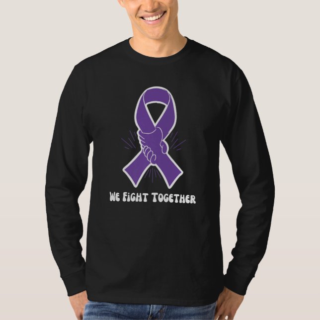 We Fight Together Epilepsy Awareness Purple Ribbon T-Shirt (Vorderseite)