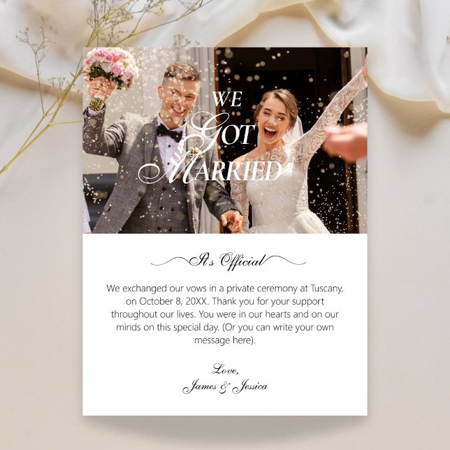 We got married wedding photo  announcement ankündigung (Von Creator hochgeladen)