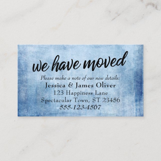 "We have Move" Blue Grunge Typografy Insert Card (Vorderseite)