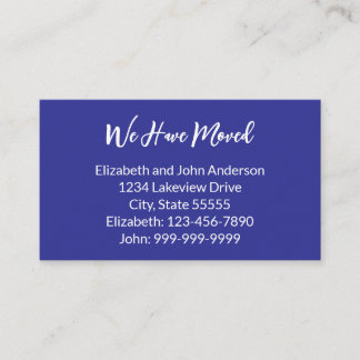 We Have Moved Deep Blue Moving Announcement Begleitkarte