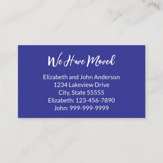 We Have Moved Deep Blue Moving Announcement Begleitkarte (Vorderseite)