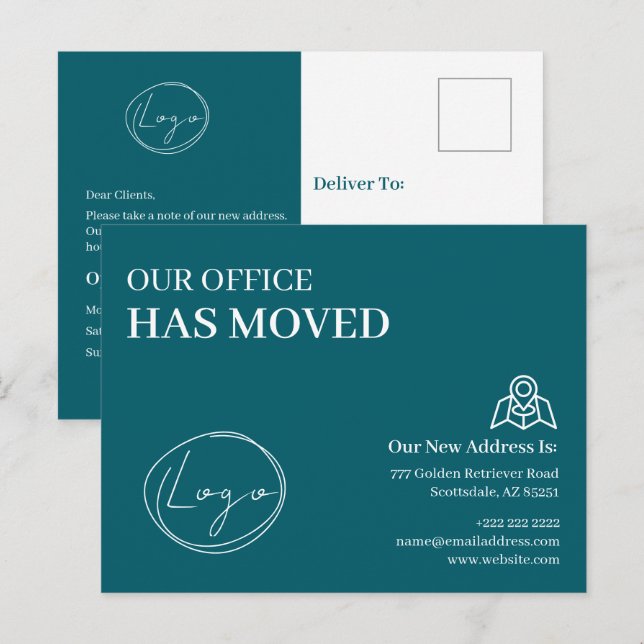 We Have Moved Office Business Address Change Postkarte (Vorne/Hinten)