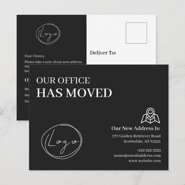 We Have Moved Office Business Address Change Postkarte (Vorne/Hinten)