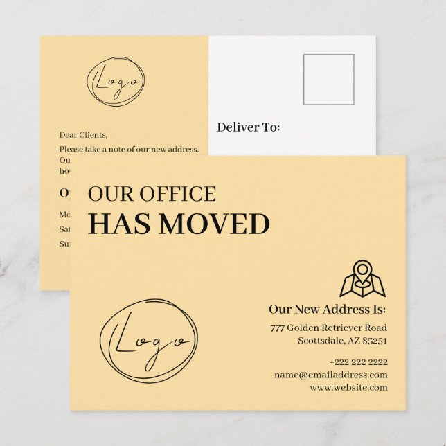 We Have Moved Office Business Address Change Postkarte (Vorne/Hinten)