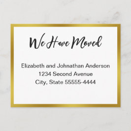 We Have Moved Script White Moving Announcement Postkarte