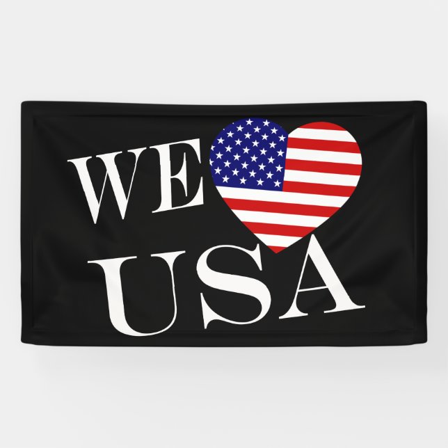 We Heartflag USA wt (h) bncnt Banner (Horizontal)