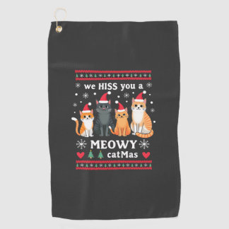 We Hiss You A Meowy Catmas Funny Cat Christmas Ugl Golfhandtuch