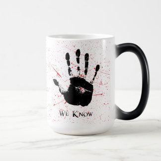 we know mug, color changing mug with hand verwandlungstasse