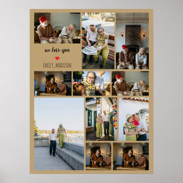 We Love You Custom Family Photo Collage  Poster (Vorne)