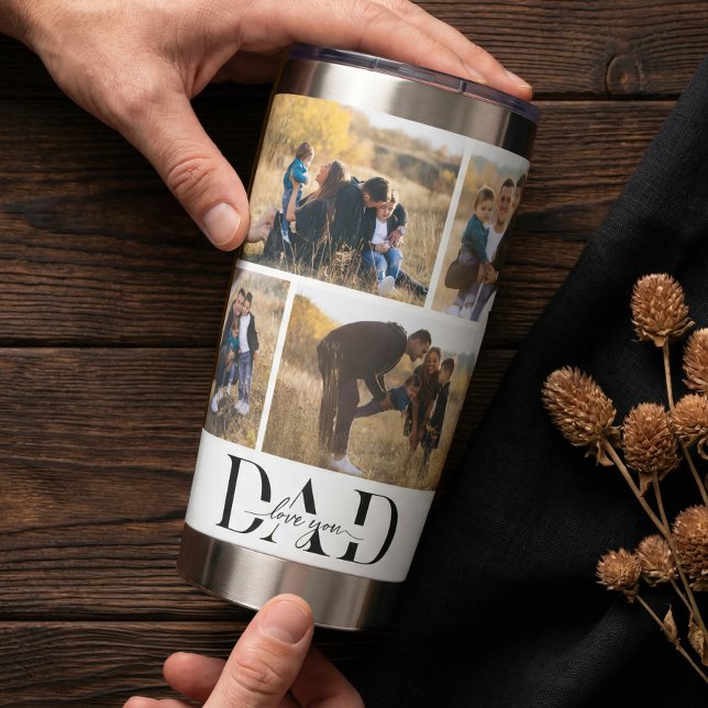 We Love You Dad Personalized Father Photo Collage Thermobecher (We Love You Dad Personalized Father Photo Collage Insulated Tumbler)