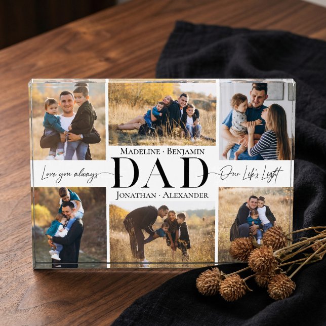 We Love You Dad Simple Father Collage Keepsake Fotoblock (We Love You Dad Simple Father Collage Keepsake Photo Block)