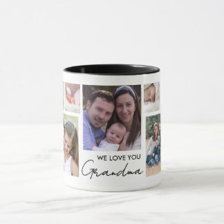 We Love You Grandma 13 Photo Collage White Tasse