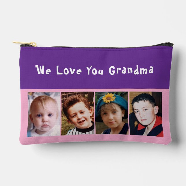 We love you grandma 4 photo pink purple zubehörtasche (Vorderseite)