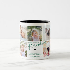 We love You Grandpa | Photo Gift Dark Green Zweifarbige Tasse