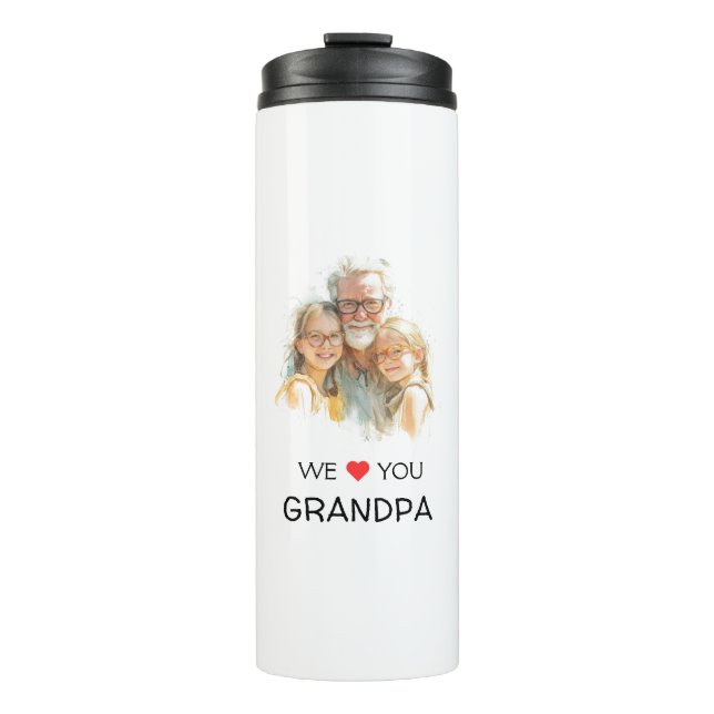 We Love You Grandpa Thermal Tumbler | Custom Photo Thermosbecher (Vorderseite)