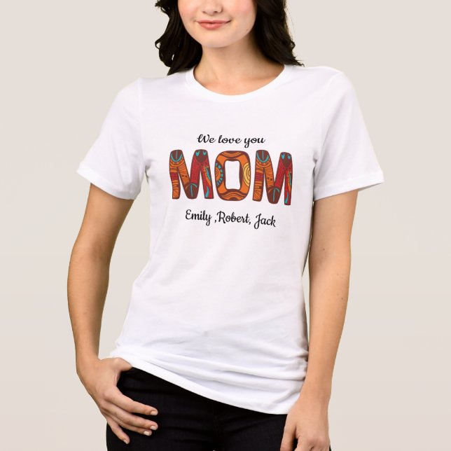 We love you mom Black Minimalist T-Shirt Tri-Blend Shirt (Vorderseite)