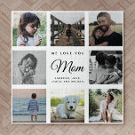 WE LOVE YOU MOM Modern Family Foto Collage Puzzle<br><div class="desc">We love you,  Mom: For the Best Mom Ever in your life a modern,  trendy instagram family foto collage square puzzle with modern script typography and your personal name and message.</div>
