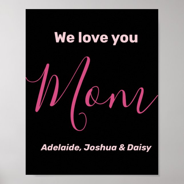 We Love You Mom Nk Minimalist  Poster (Vorne)