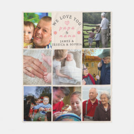 We Love You Papa & Nana – Custom Grandkids Photo Fleecedecke