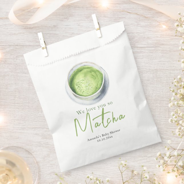 We love you so Matcha Baby Shower Geschenktütchen (Ausgeschnitten)