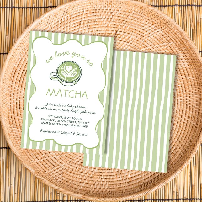 We Love You So Matcha Green Tea Baby Shower Einladung (We Love You So Matcha Green Tea Baby Shower Invitation)