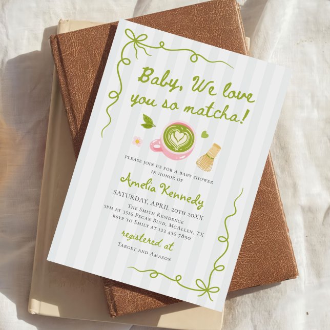 We Love You So Matcha Green Tea Baby Shower Einladung (Von Creator hochgeladen)