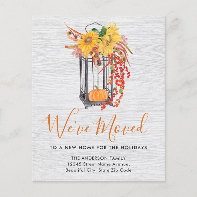 We Moved New Home Pumpkin Moving Announcement (Vorderseite)