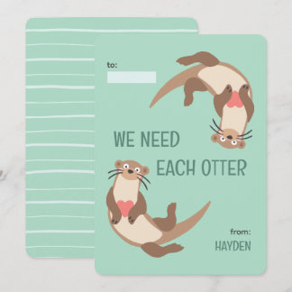 We need each otter classroom valentine's day card feiertagskarte
