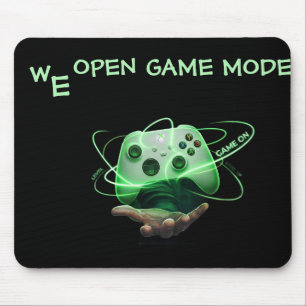 "We Open Game Mode" schwebender Neon-Controller-Mo Mousepad